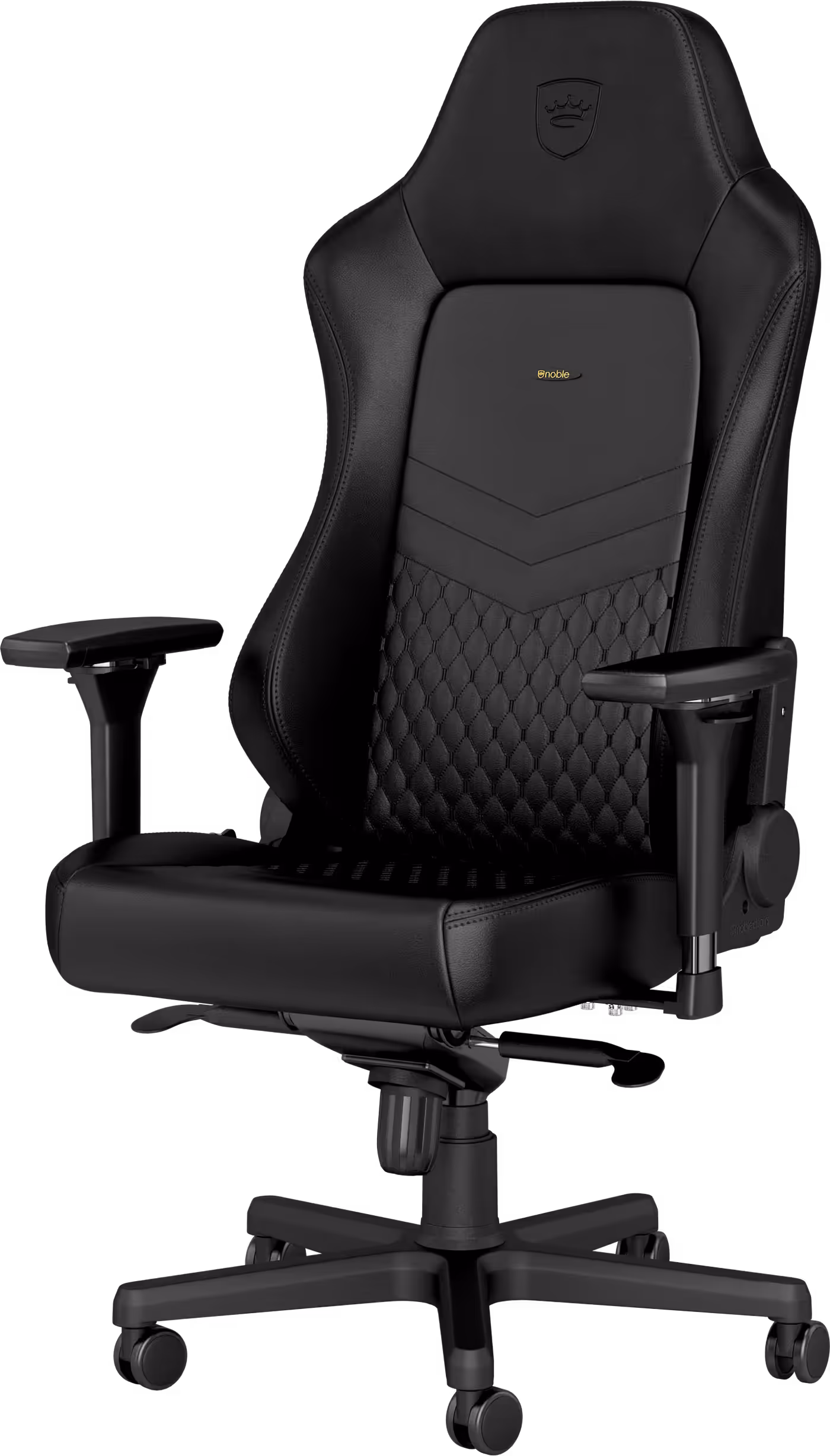 Gaming chair HERO featuring integrated side-mounted rotary dial for adjustable lumbar support