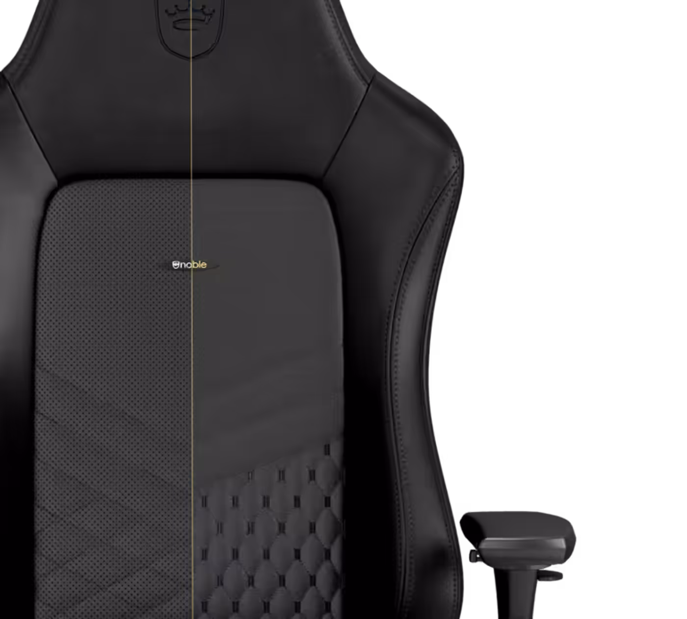 Textured real leather and PU leather materials showcased on the HERO chair