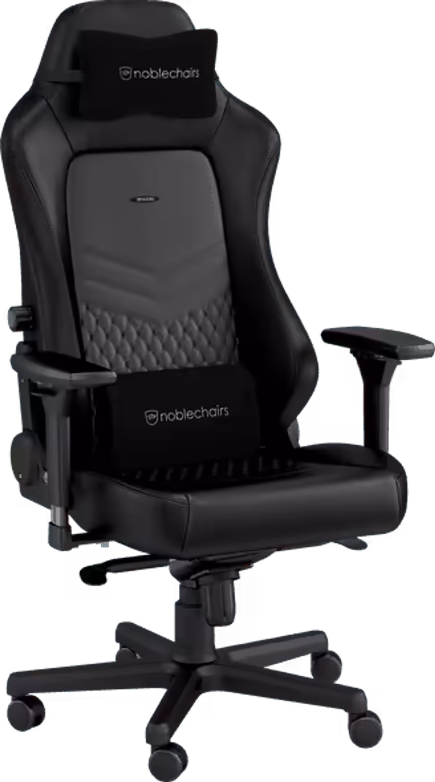 Adjustable 4D armrests on the HERO gaming chair showing customization angles