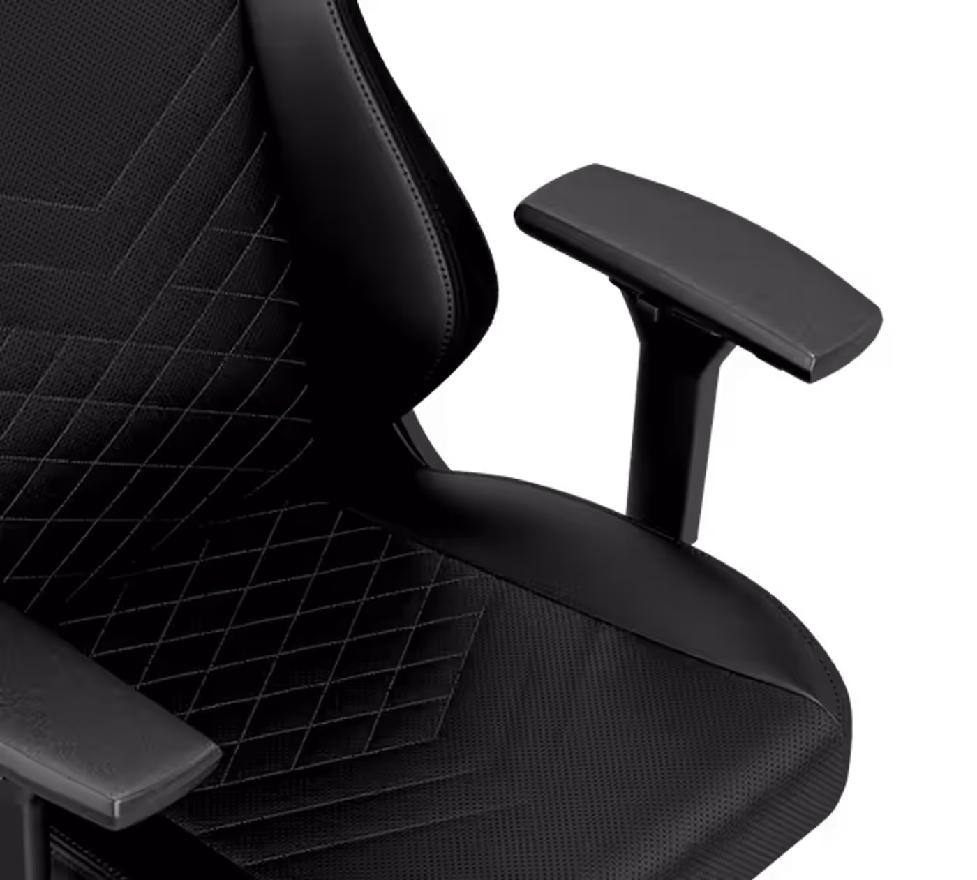 Ergonomic gaming chair showing the enlarged seat and backrest design
