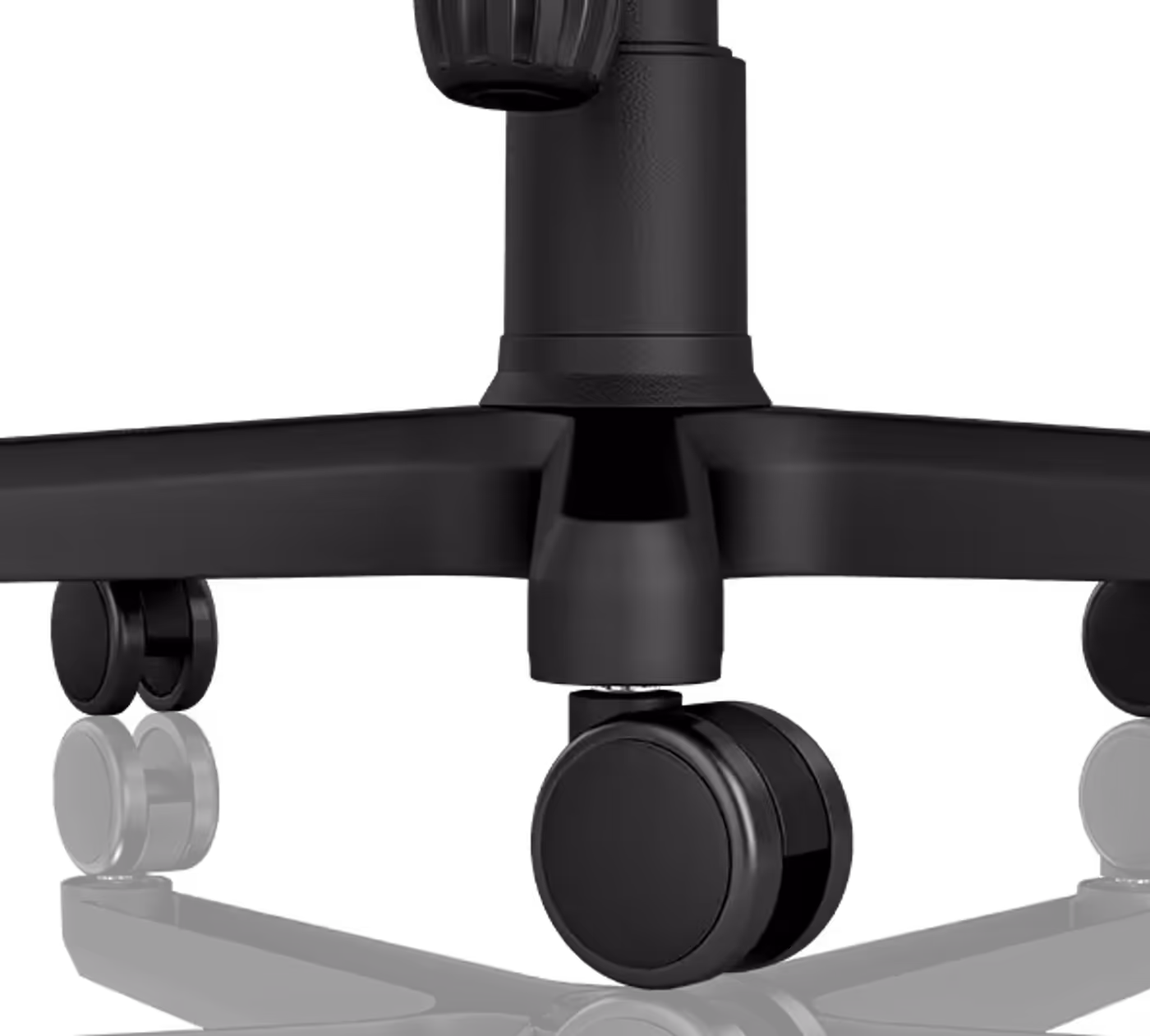 Robust aluminium base and smooth-rolling casters for stable movement