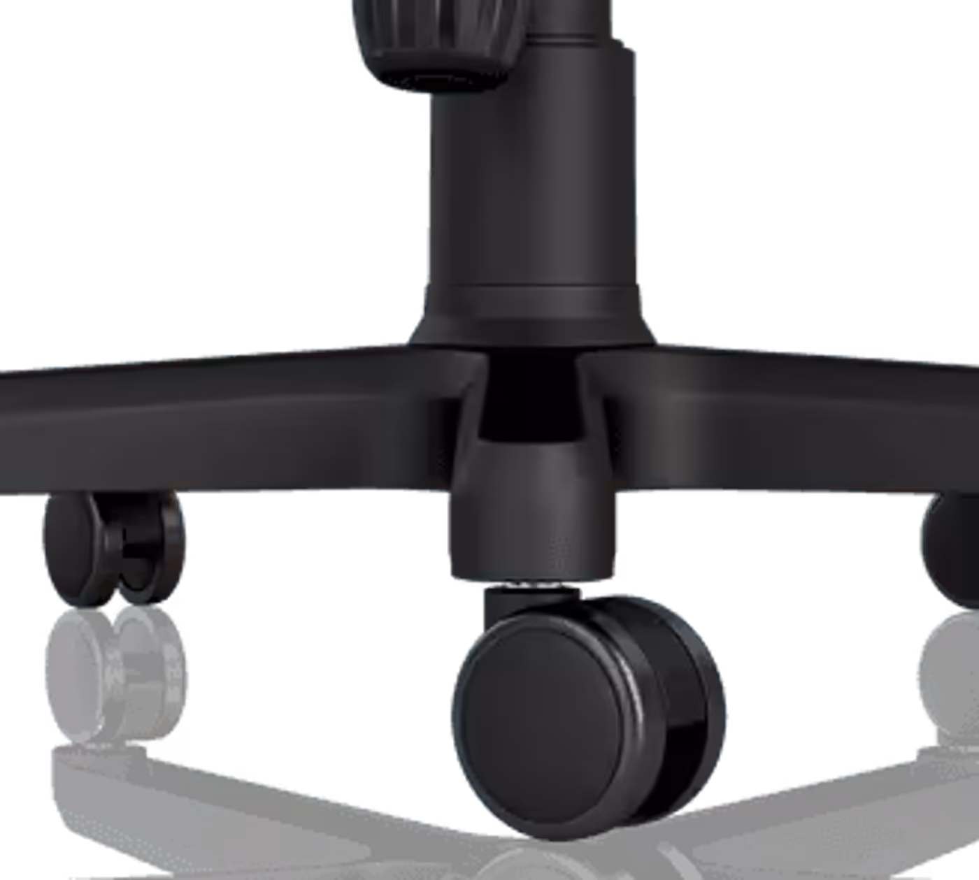 Strong aluminum base and smooth casters of the HERO gaming chair
