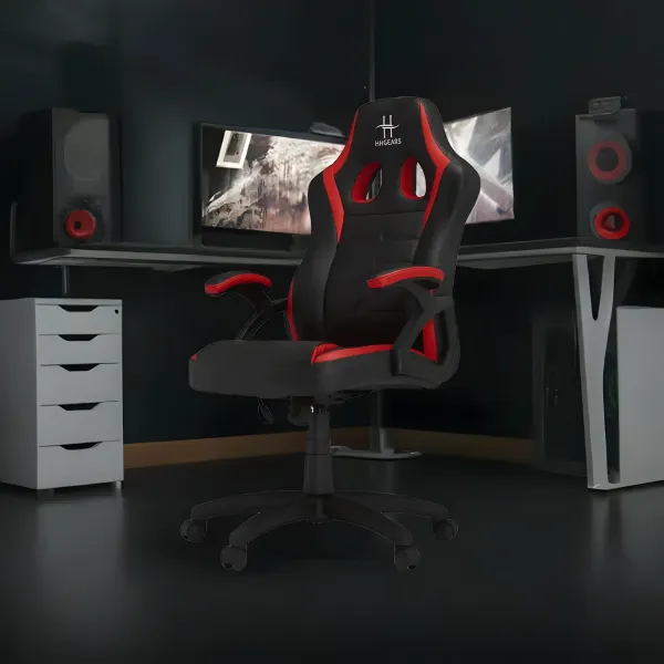 HHGears SM-115 PU Leather Gaming Chair – Height Adjustable, 90kg