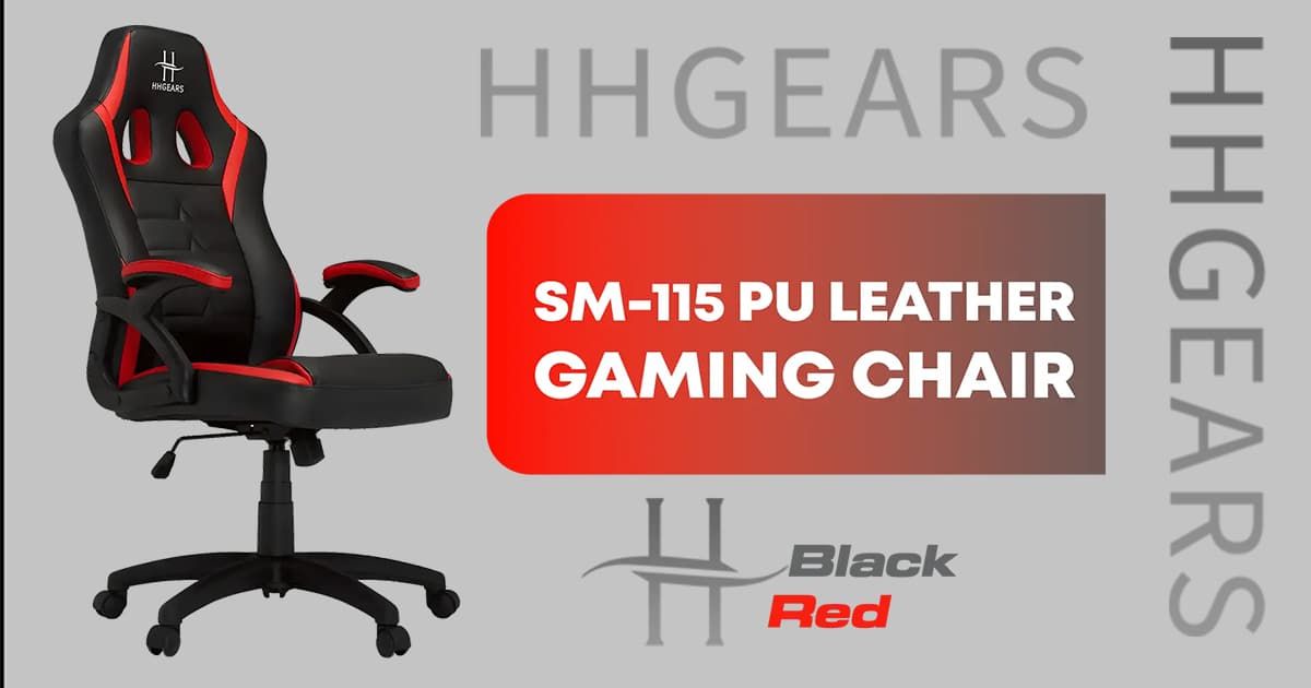HHGears SM-115 PU Leather Gaming Chair – Height Adjustable, 90kg