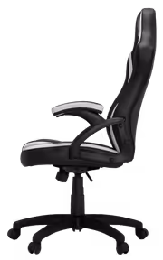 HHGears SM-115 PU Leather Gaming Chair – Black/White, Height Adjustable - image 4