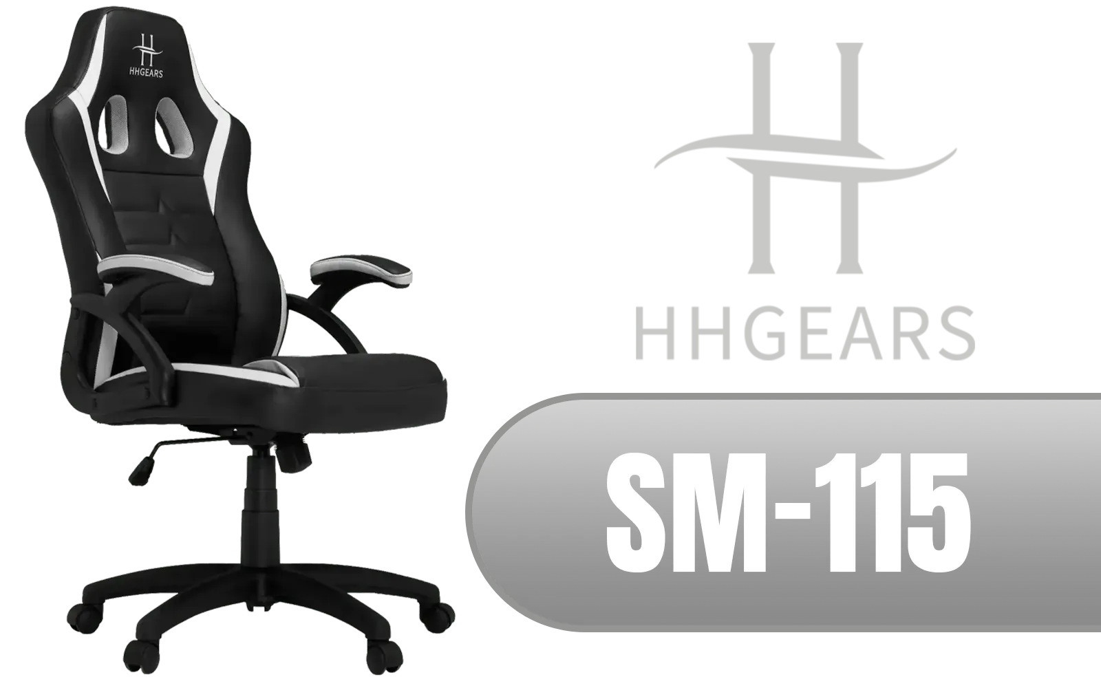 HHGears SM 115 Gaming Chair Black White - Image 1