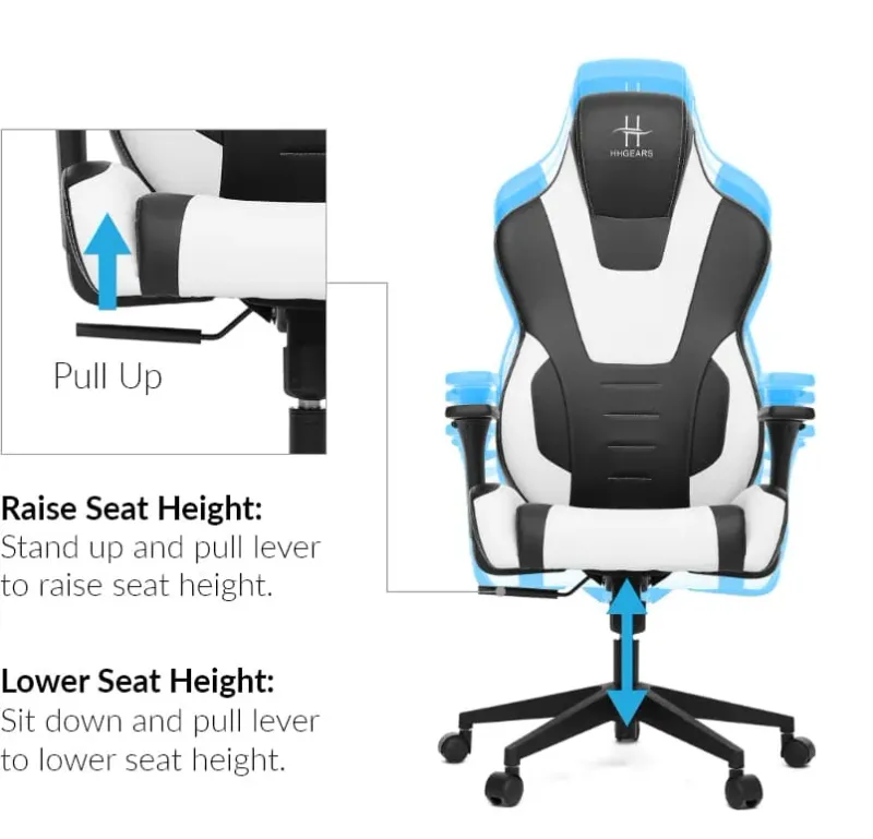Adjustable seat height of HHGears XL-300 Gaming Chair