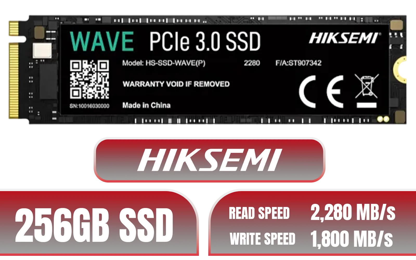 Hiksemi Wave P 256GB NVMe SSD — Up to 2280MB/s | Evetech