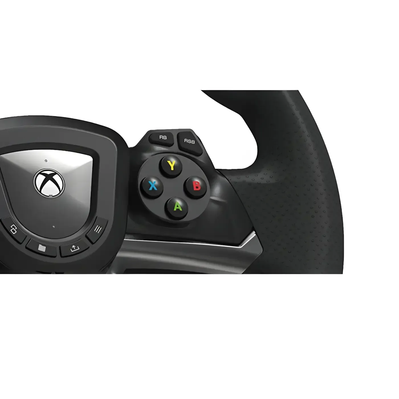 Programmable button cluster on the face of the Hori racing wheel