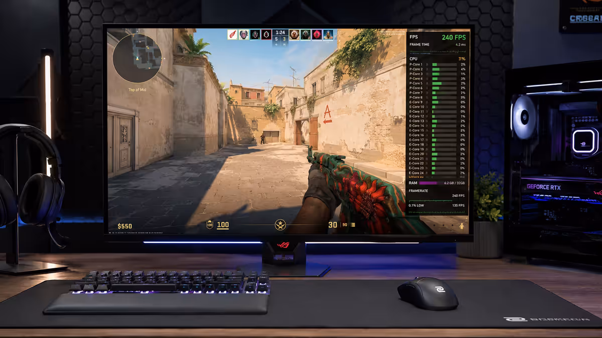 Competitive setup at 240Hz OLED