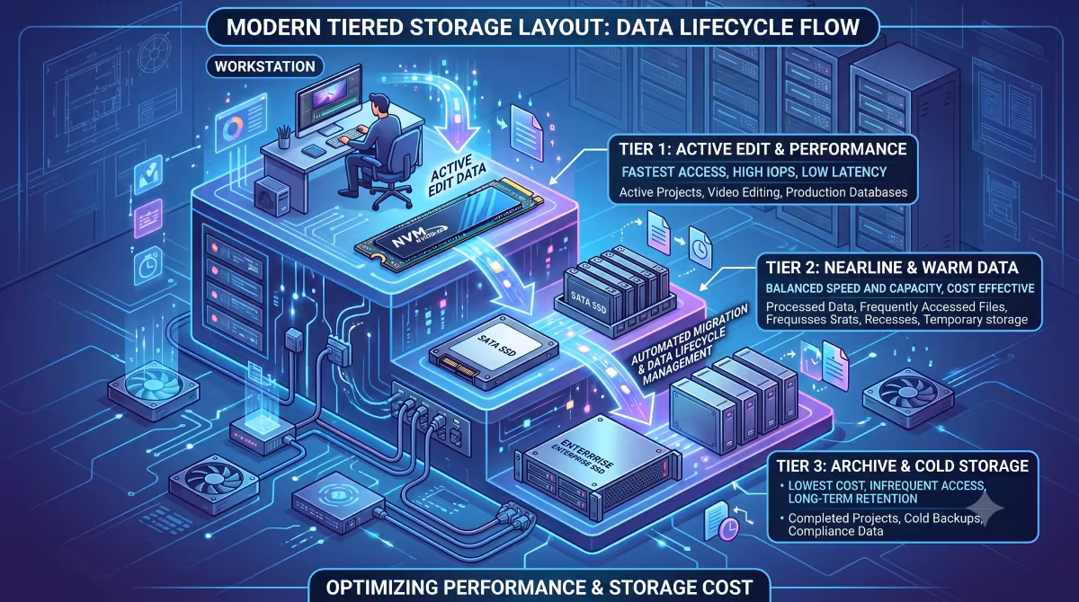 Tiered storage layout