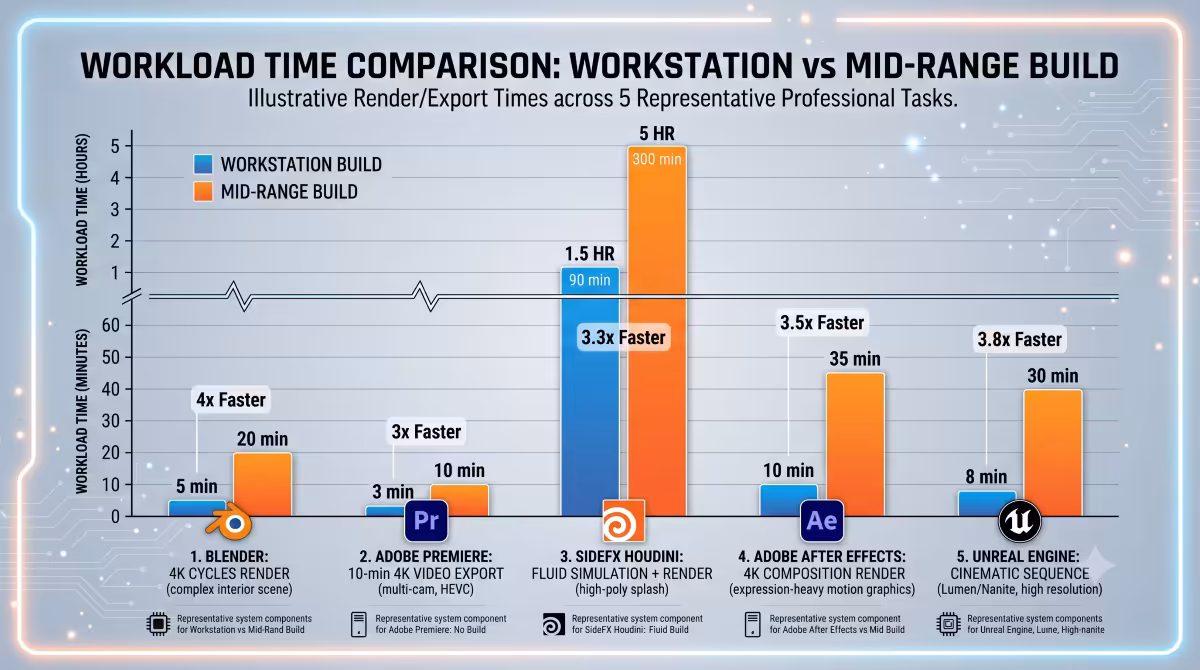 Workload time comparison chart