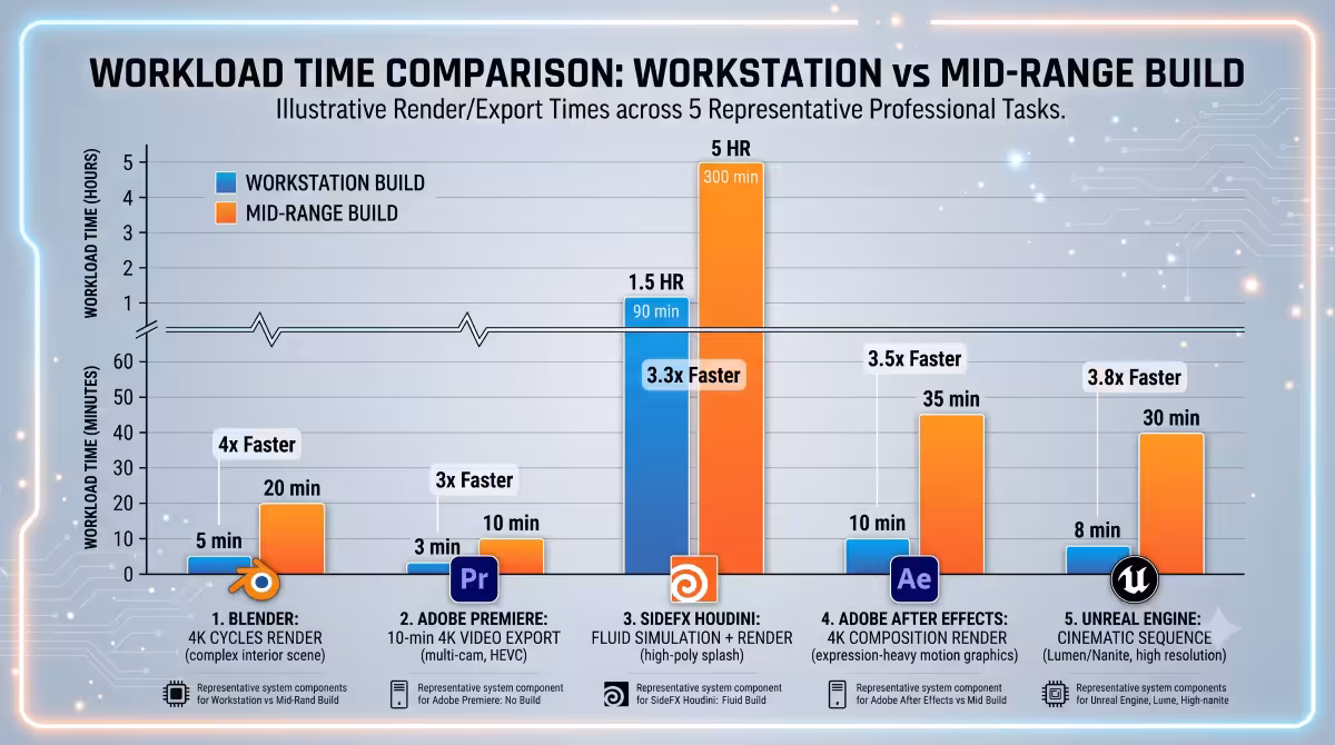Workload time comparison chart