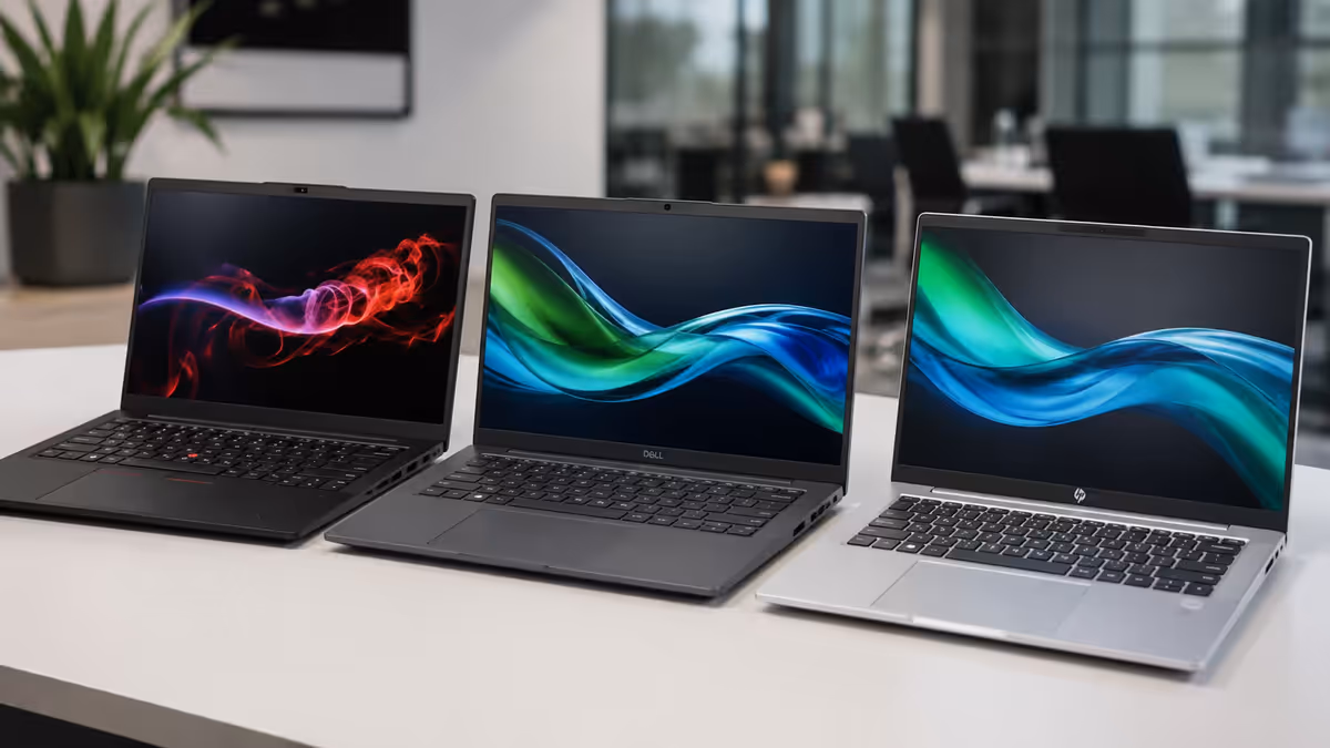 Three premium business laptops