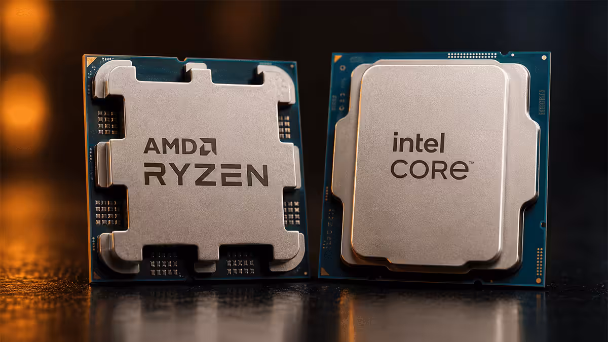 AMD Ryzen and Intel Core desktop processors side by side