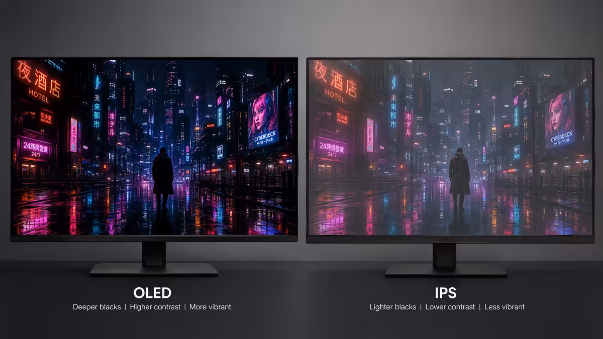 OLED vs IPS comparison shot