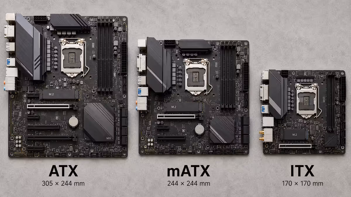 ATX vs mATX vs ITX size comparison