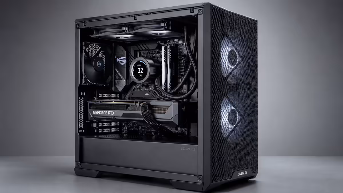 Mid-tower ATX case three-quarter hero shot