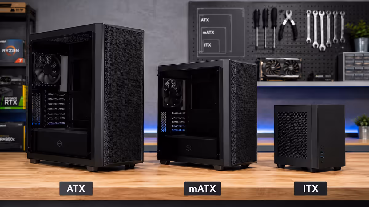 ATX vs mATX vs ITX size comparison