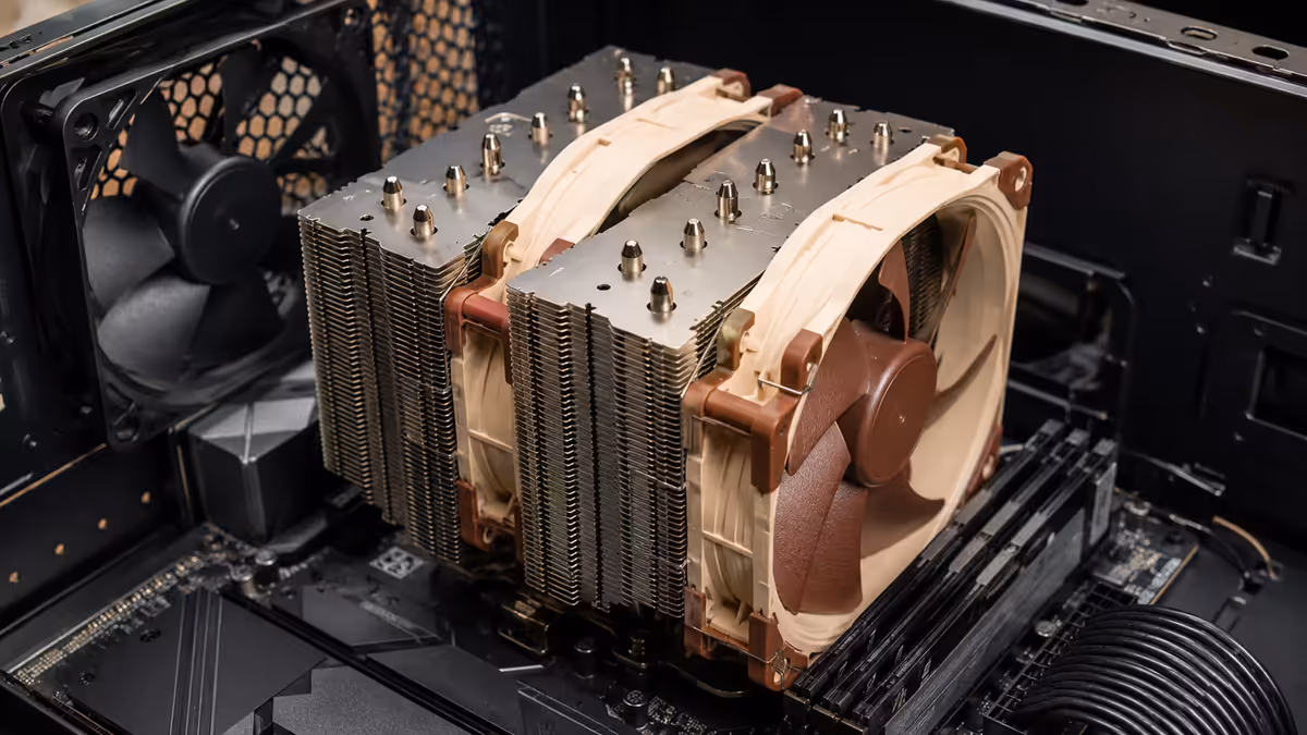Twin-tower air cooler installed