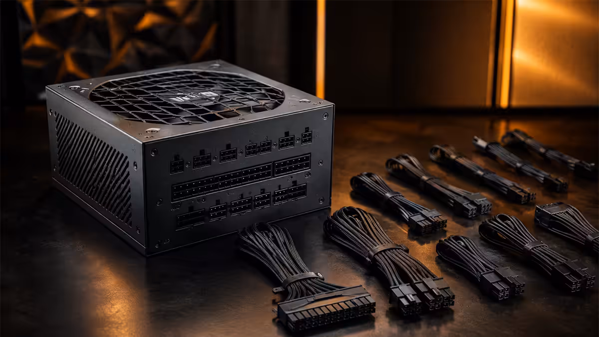 Modular ATX power supply with cables