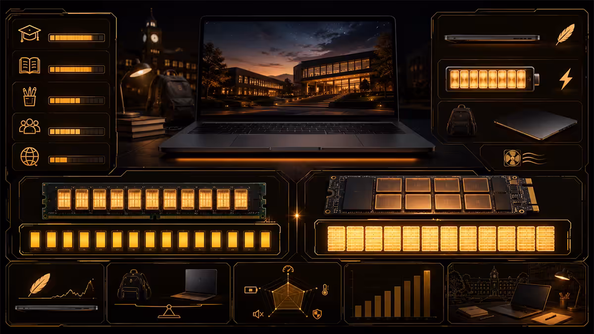 Student laptop RAM and storage