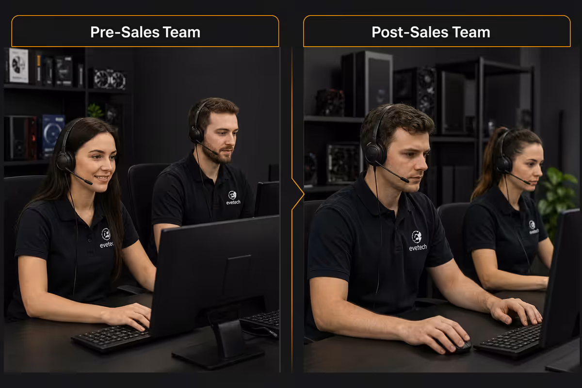 Pre-sales vs post-sales - they're different teams