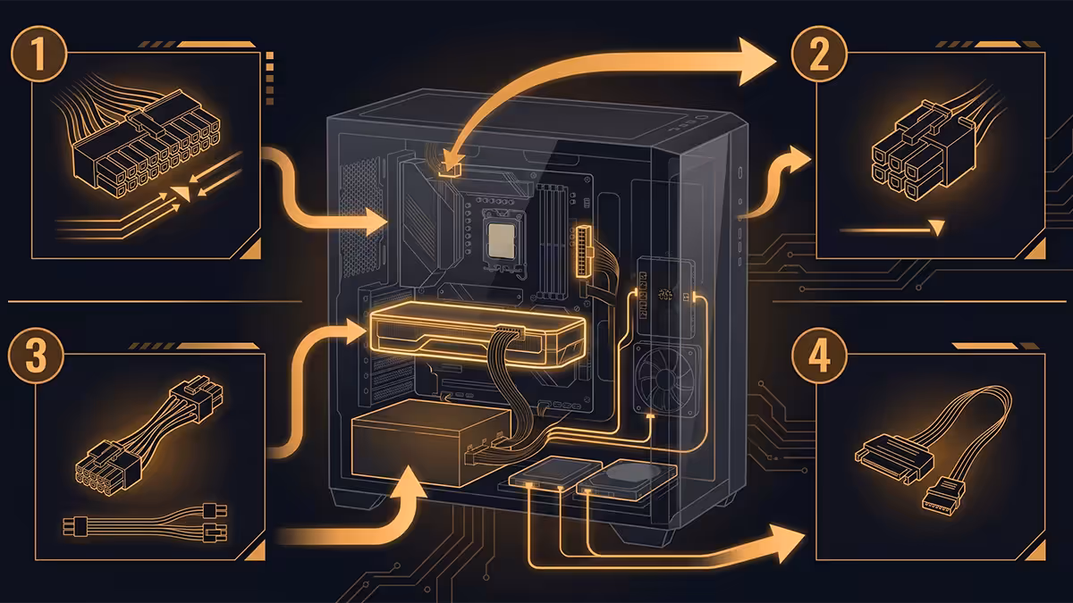 PSU cable connection order diagram