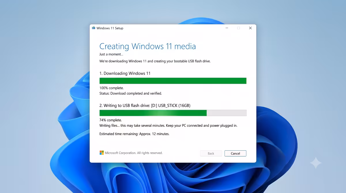 Media Creation Tool screen
