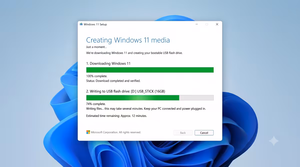 Media Creation Tool screen