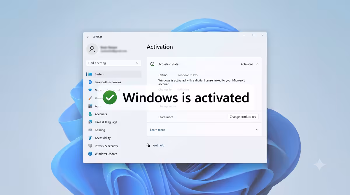 Activation Settings showing