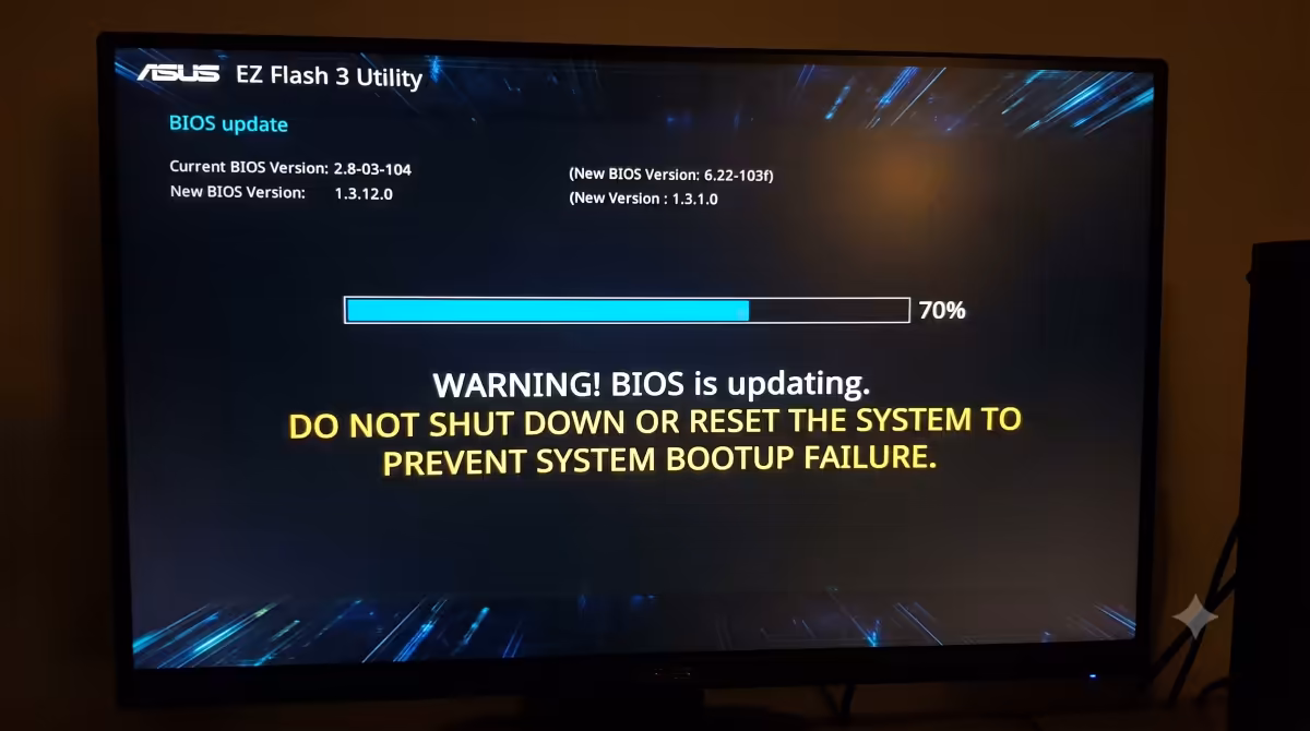 ASUS EZ Flash 3 mid-update