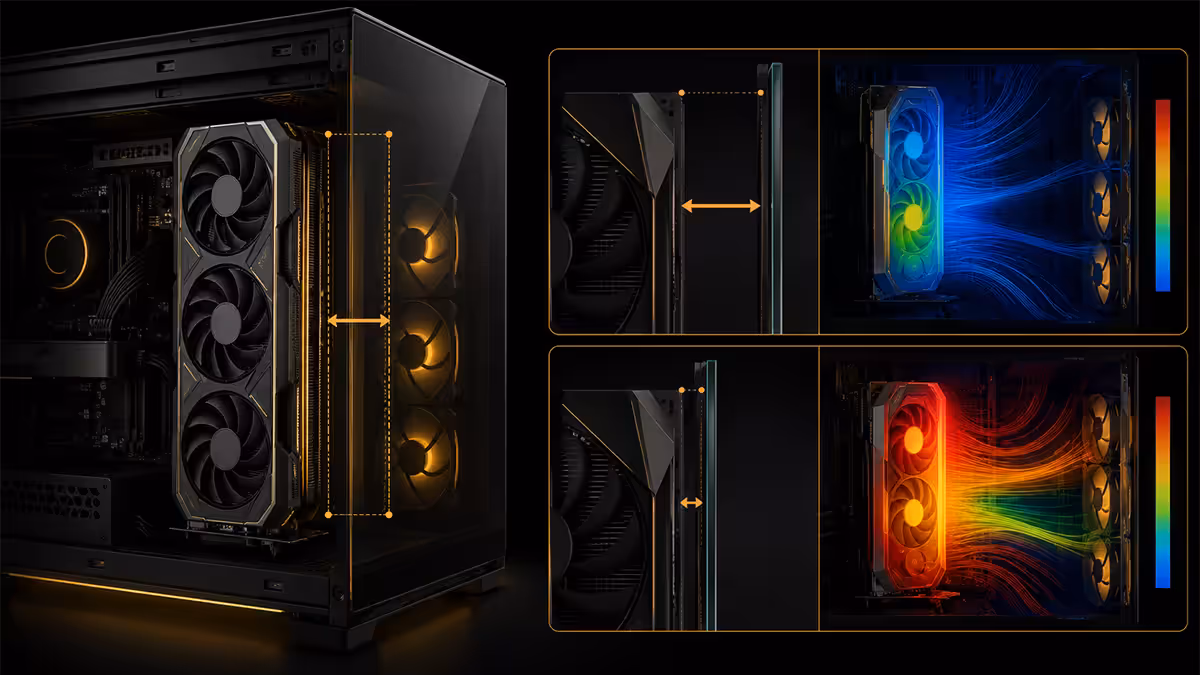 Vertical GPU clearance thermal diagram