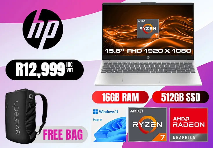 HP Laptop 15-fc0000ni Ryzen 7 16GB RAM & 512GB SSD