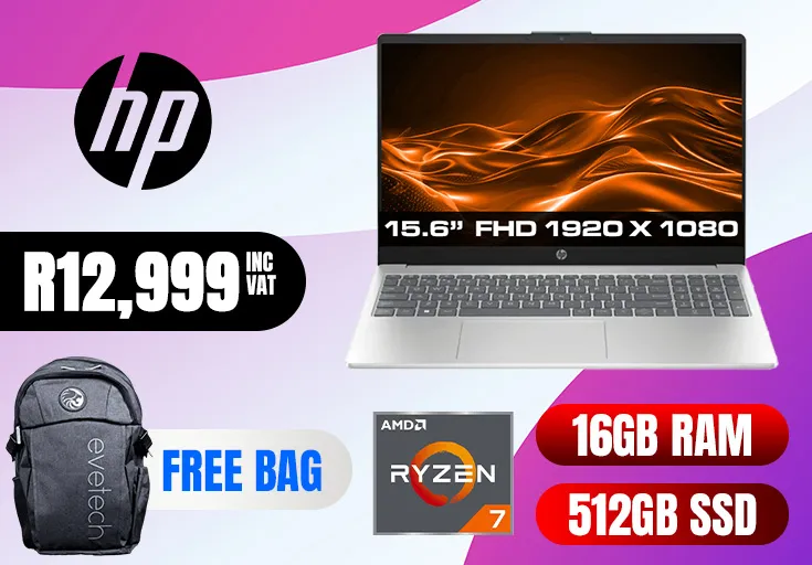 HP Laptop 15-fc0000ni Ryzen 7 16GB RAM & 512GB SSD
