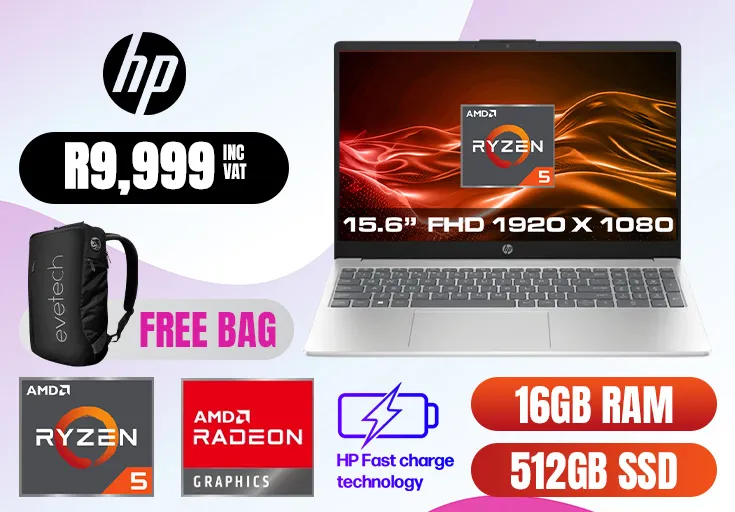 HP Laptop 15 Ryzen 5 16GB RAM & 512GB SSD