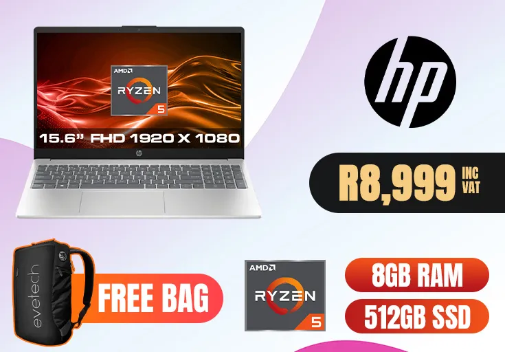 HP Laptop 15-fc0003ni Ryzen 5 16GB RAM & 512GB SSD