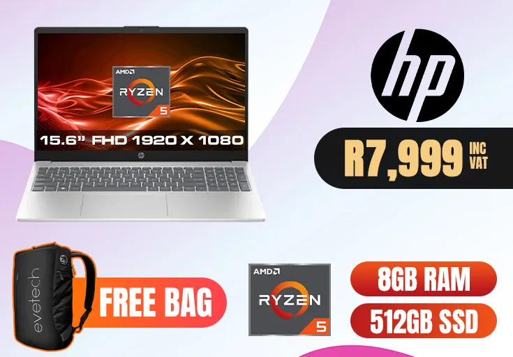 HP Laptop 15-fc0003ni Ryzen 5 16GB RAM & 512GB SSD