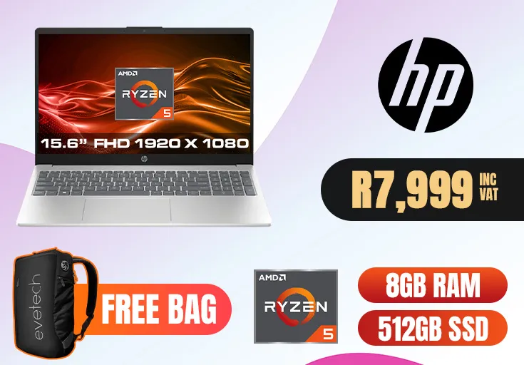HP Laptop 15-fc0003ni Ryzen 5 16GB RAM & 512GB SSD