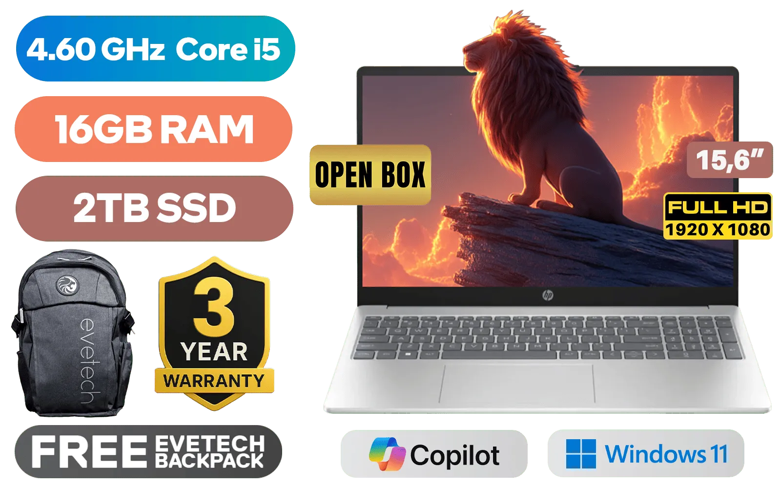 OPEN BOX] HP 15-fd0032ni 13th Gen Core i5 | 16GB/2TB | Laptop