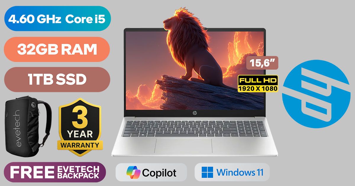 Hp 15 fd0032ni 13th gen intel core i5 laptop 32gb ram 1tb ssd