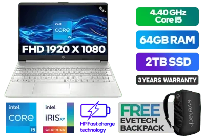 HP 15s-fq5019ni 12th Gen Intel® Core™ i5 Laptop - 64GB RAM & 2TB