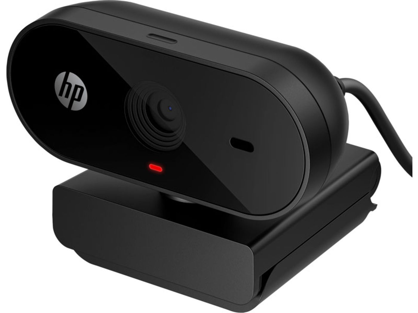 HP 320 FHD Webcam in black showing the lens and integrated microphone