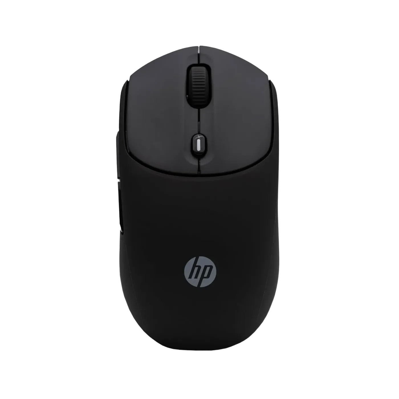 HP 400 Quiet Wireless Mouse with ambidextrous silicone rubber design, quiet clicks, and vertical & horizontal scrolling.