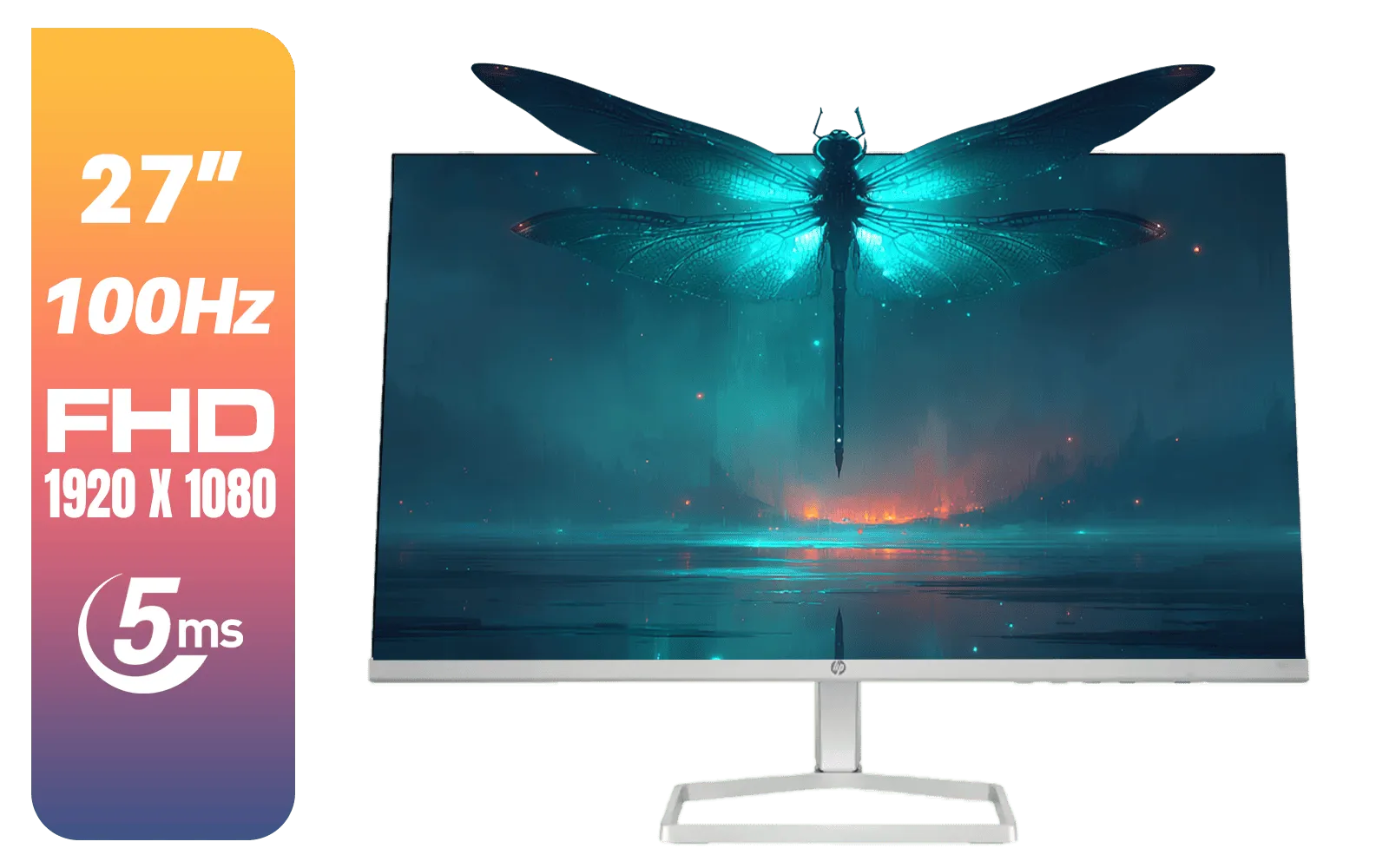 HP 527SF G5 FHD Gaming Monitor - Black/Silver / 27" FHD (1920 x 1080) / Anti-glare / 1x HDMI 1.4, 1x VGA / -5 to +25 degrees Adjustable Tilt / 94F44AS