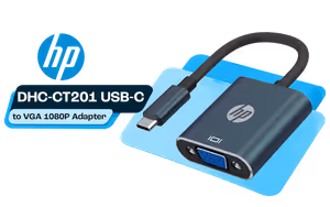 HP DHC-CT201 USB-C to VGA Adapter 1080p - Stable Video - image 1
