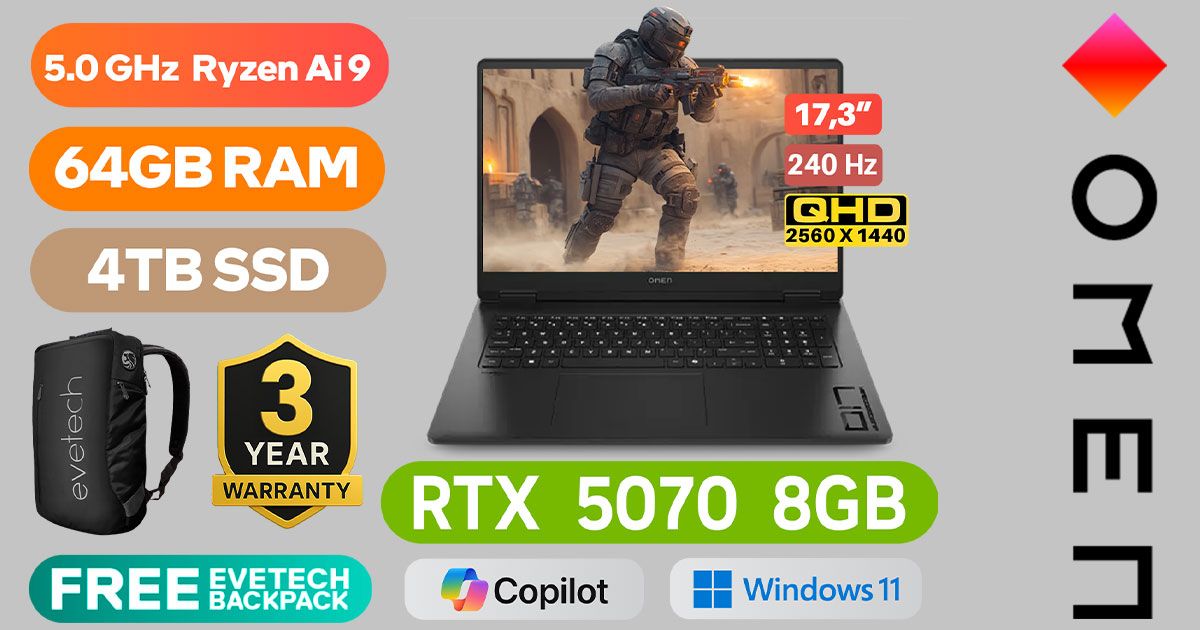 HP OMEN 17-db1005ni Ryzen 9 RTX 5070 Laptop - Ultimate Gaming Power