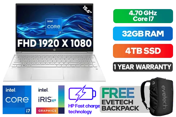 HP Pavilion 15-eg2019ni 12th Gen Intel® Core™ i7 laptop With 32GB RAM & 4TB SSD - image 1 HP Pavilion 15-eg2019ni 12th Gen Intel® Core™ i7 laptop With 32GB RAM & 4TB SSD - image 1