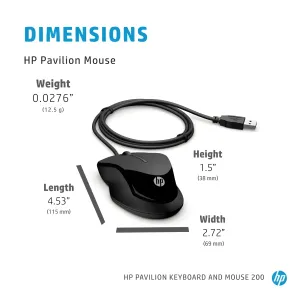 HP Pavilion 200 Wired Keyboard and Mouse Combo - Reliable Performance - image 3