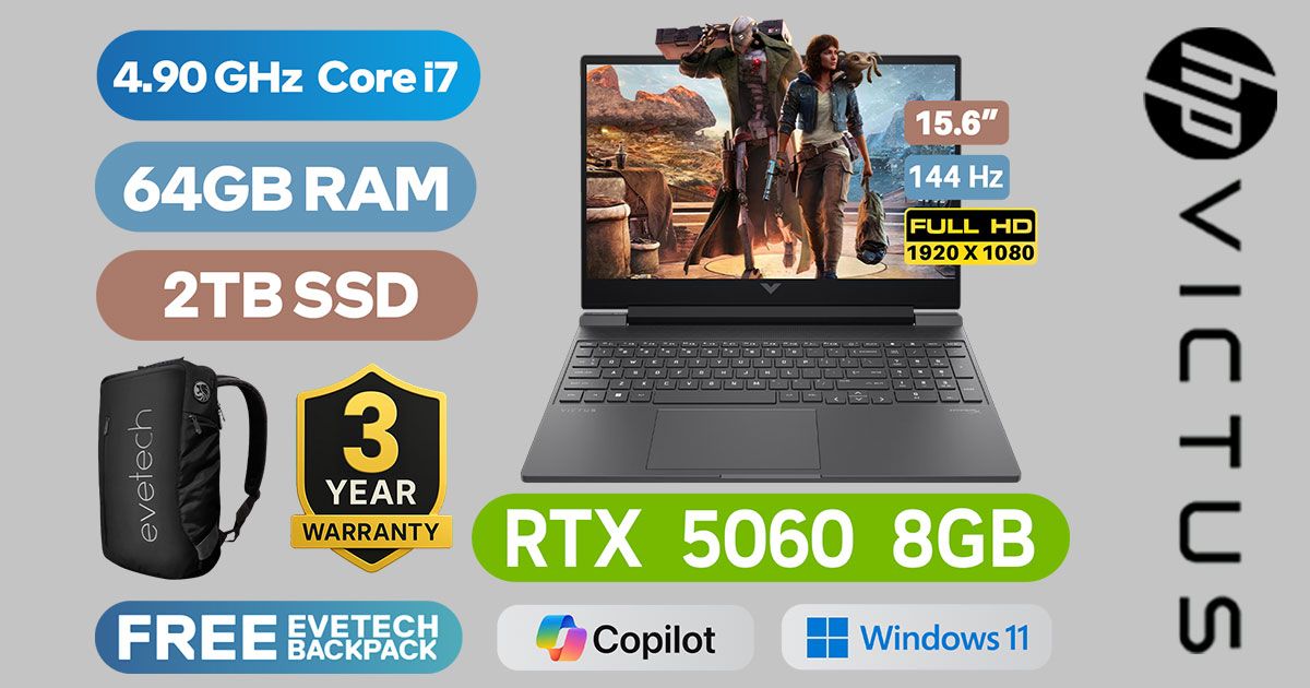 HP Victus 15 Intel Core i7 RTX 5060 Gaming Laptop - Ultimate Power & Speed